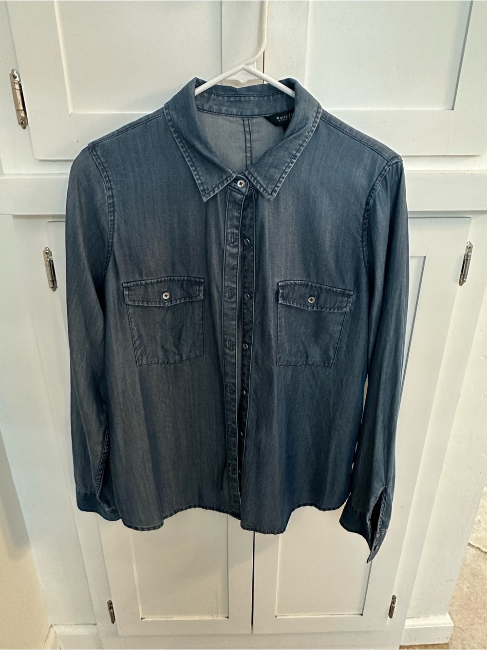 White House Black Market Indigo Denim Button-Down Shirt